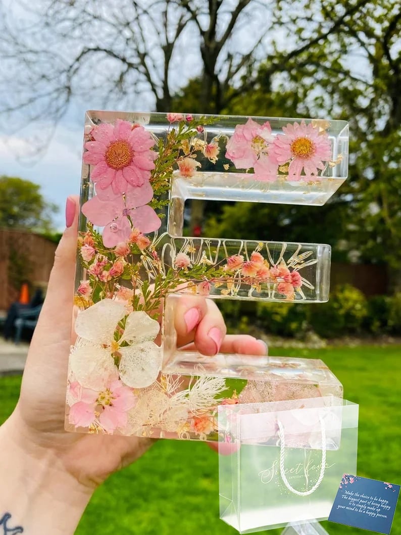 🌸Ročno izdelana nočna lučka iz cvetlične smole-SL