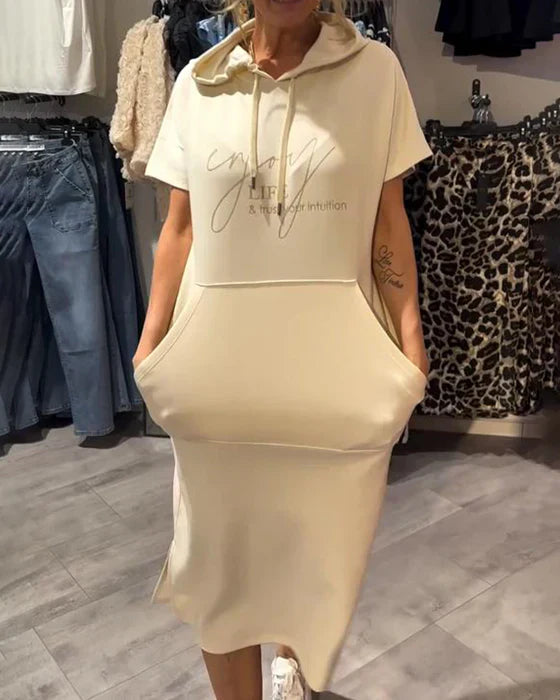 💥🔥👗[S-5XL] New Summer Plus Size Hoodie Dress, Comfortable and Breathable, Loose and Oversized Style for Summer 2025-GR