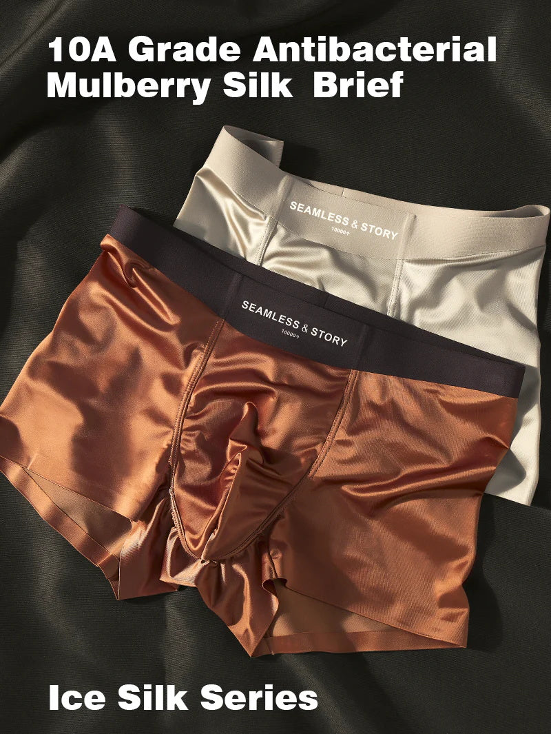 (3 τεμ.) Ανδρικά εσώρουχα Elegant Ice Silk από την Mulberry Silk με αντιμικροβιακή προστασία-GR
