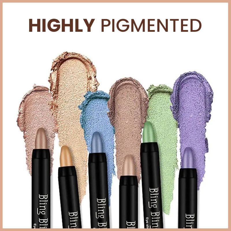 1 lápiz de sombra de ojos con 16 colores de sombra de ojos luminosa, resistente al agua, con purpurina-ES