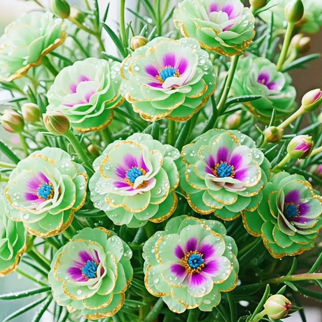 Χρυσή Δαντελένια Πορτουλάκα🌸✨ Υπέροχα διπλά άνθη για αβίαστα καλοκαιρινά χρώματα-GR