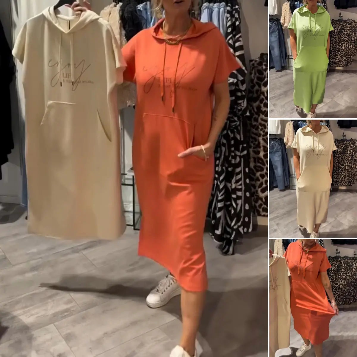 💥🔥👗[S-5XL] New Summer Plus Size Hoodie Dress, Comfortable and Breathable, Loose and Oversized Style for Summer 2025-GR
