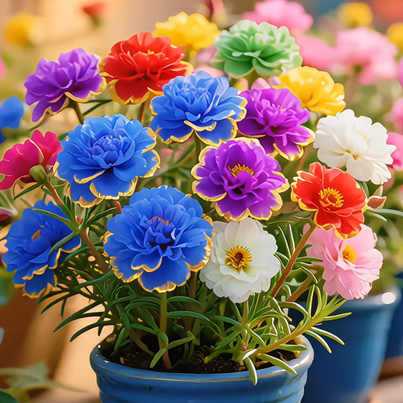 Χρυσή Δαντελένια Πορτουλάκα🌸✨ Υπέροχα διπλά άνθη για αβίαστα καλοκαιρινά χρώματα-GR