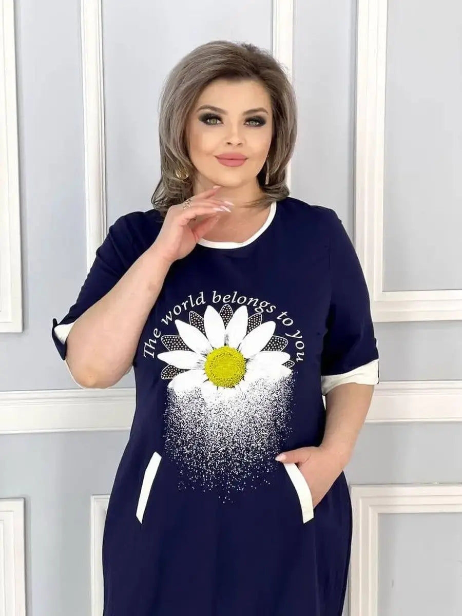 👗Nauja madinga suknelė su naujomis gėlėmis-LT