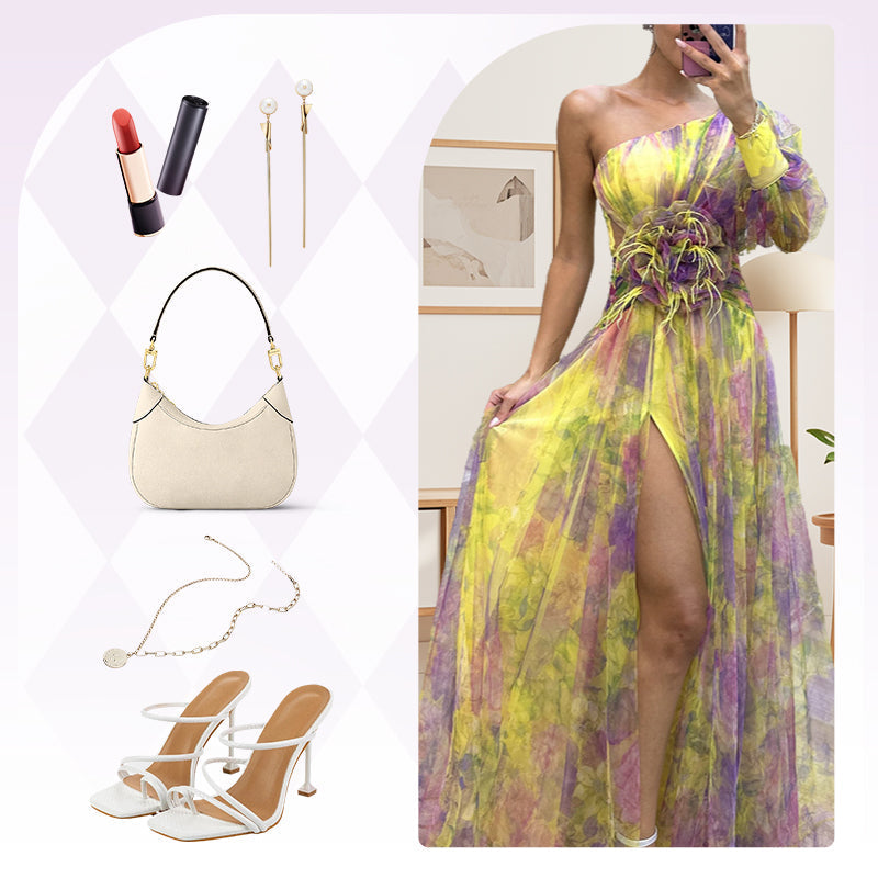 ✨【Οδηγός αδυνατίσματος】. Φόρεμα Mirage Color Block✨-GR