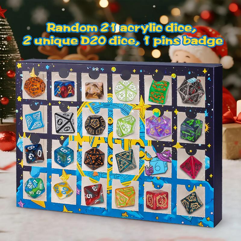 🔥ZADNJI DAN 49% POPUSTA - 🎄🎲Adventni koledar z božičnimi kockami za leto 2025 - s 24 luknjami, priložen žig-GR