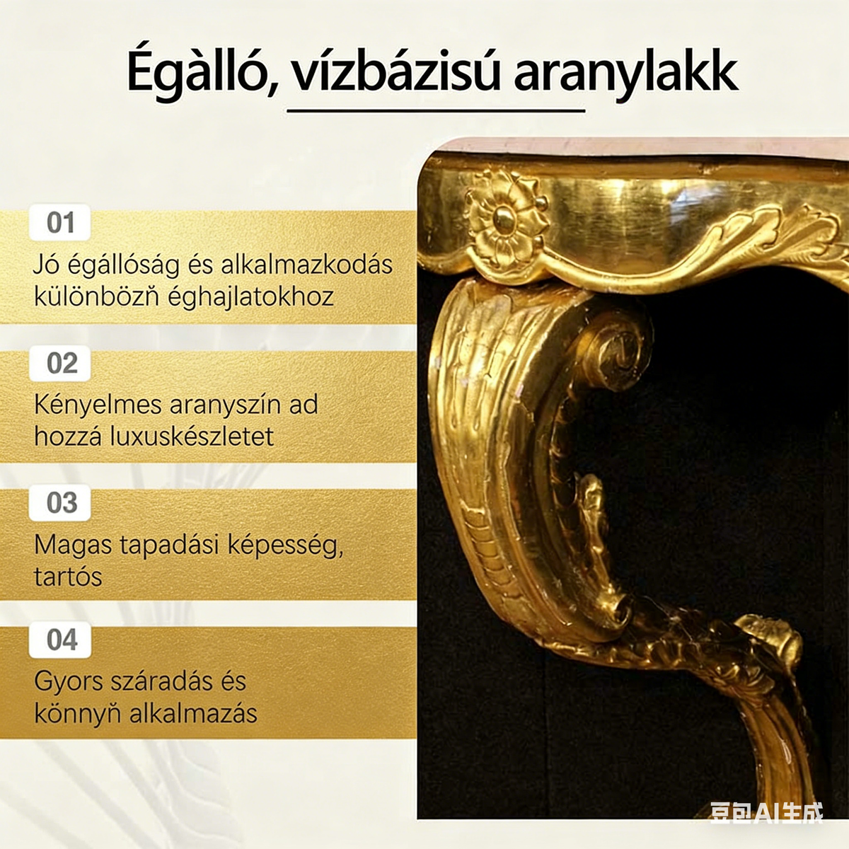 Vandens pagrindo, oro sąlygoms atsparūs aukso spalvos dažai-LT