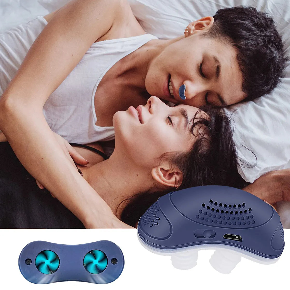 Naujas mini CPAP aparatas be žarnos, be kaukės, anti-knarkimo ventiliatorius-LT