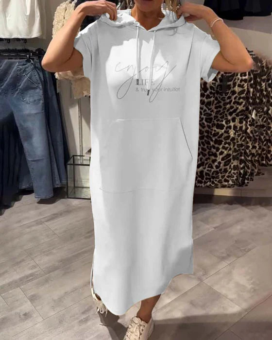 💥🔥👗[S-5XL] New Summer Plus Size Hoodie Dress, Comfortable and Breathable, Loose and Oversized Style for Summer 2025-GR