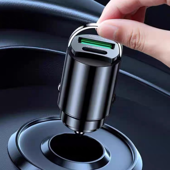 Κρυφός φορτιστής USB αυτοκινήτου με δύο θύρες-GR