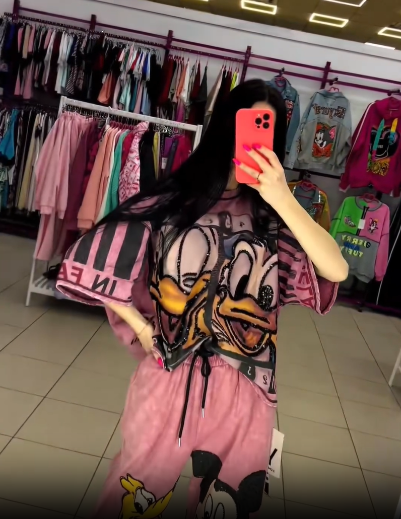 Komplet majice in hlač z motivom Račka Donalda in Miki Miške-SL