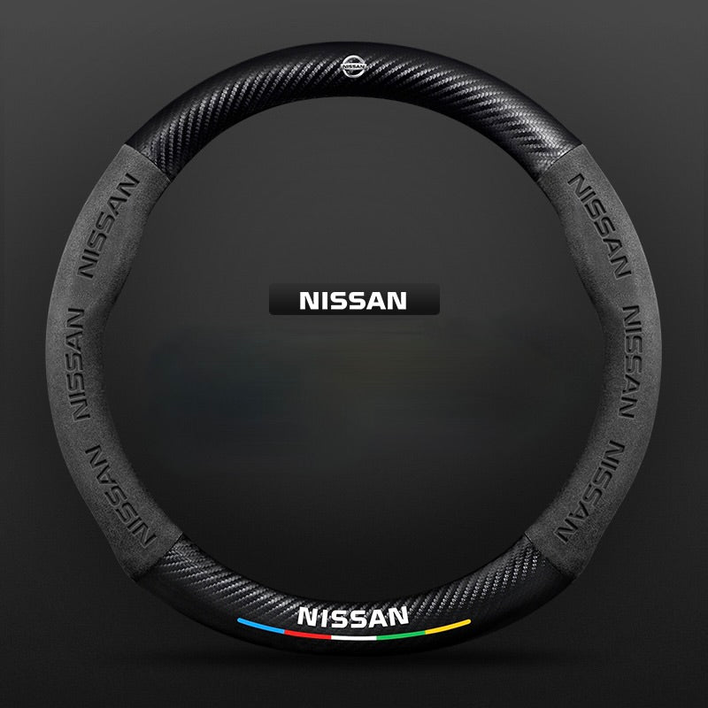 „TrackVibe“ | Juodas anglies pluošto zomšos vairo užvalkalas – neslystantis ir atsparus dilimui-LT