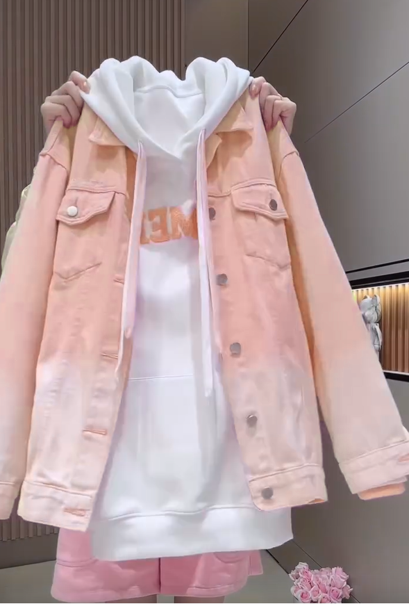 🎨 Patogus moteriškas džemperis Gradient Denim Jacket-LT
