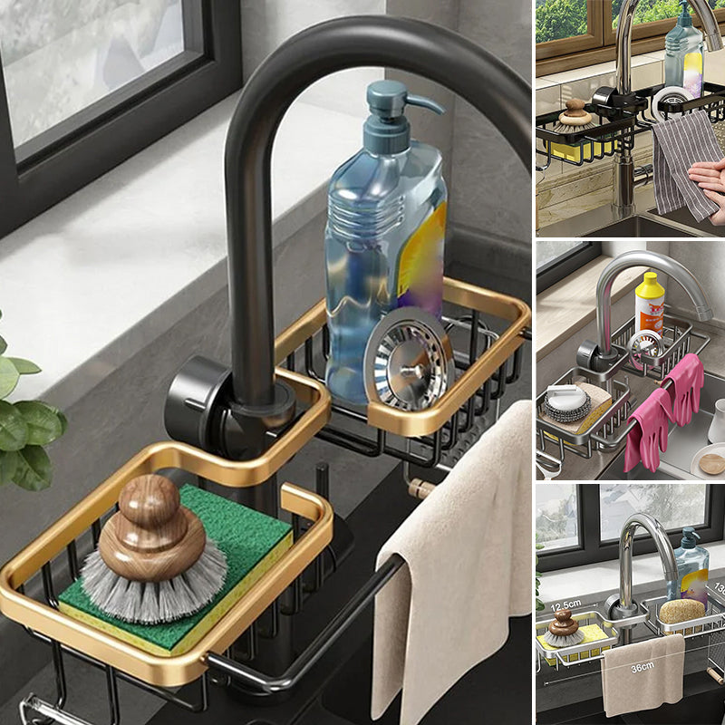【🔥Nauji produktai 2025】💧Korozijai atsparus aliuminio maišytuvo sifonas – praktiškas laikymas šalia kriauklės-LT
