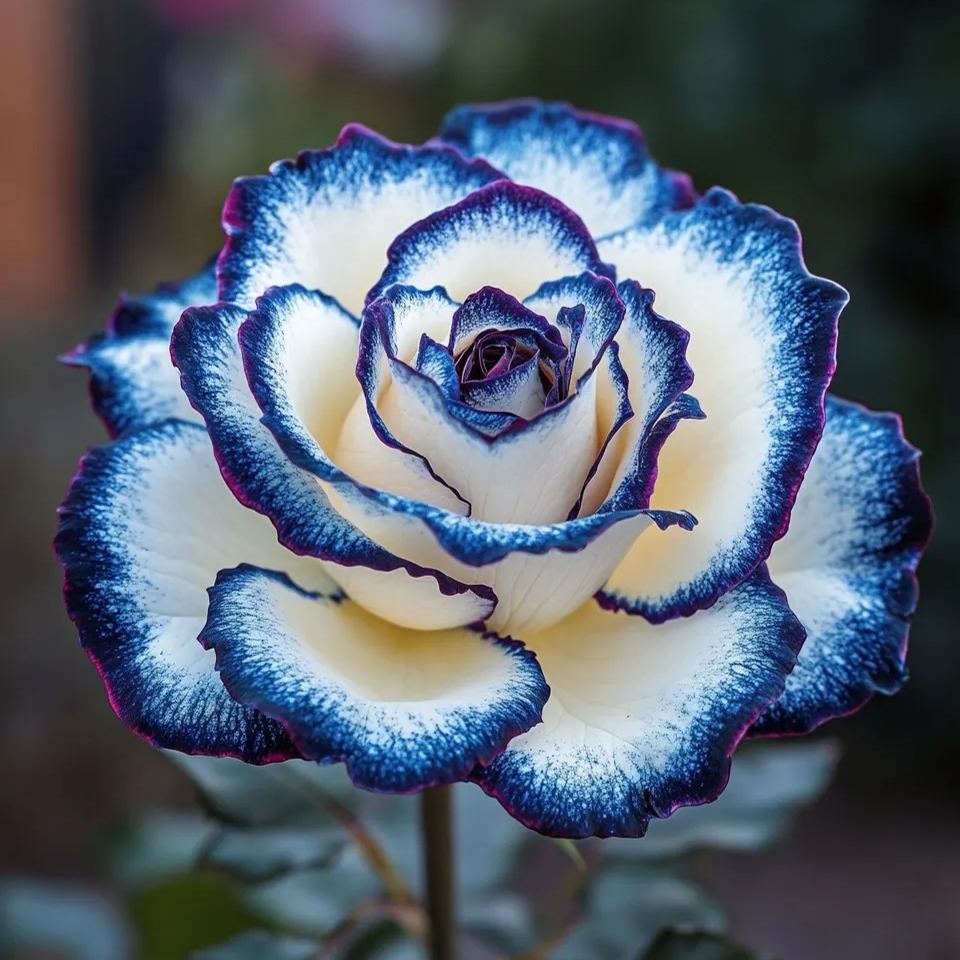 Blue Moon 🌌 in raznobarvna roža iz čipke 🌈🌹-SL